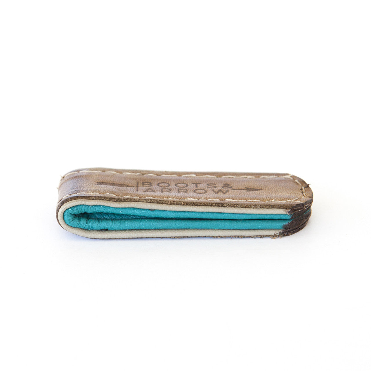 Brown + Turquoise Bootstrap Money Clip